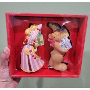 Nikko Christmas teddy salt and pepper gift set